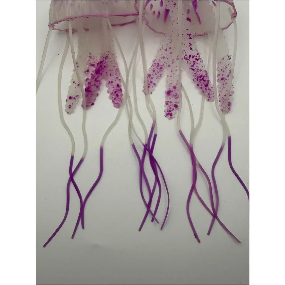 Handmade silicone  Jellyfish Drop Earrings in Purple and White